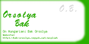 orsolya bak business card